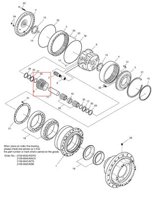 SOLAR 280LC-III Gearbox Parts SOLAR 290LC-V SOLAR 300LC-V 2101-1019G SOLAR 300LC-V PLANETARY GEAR